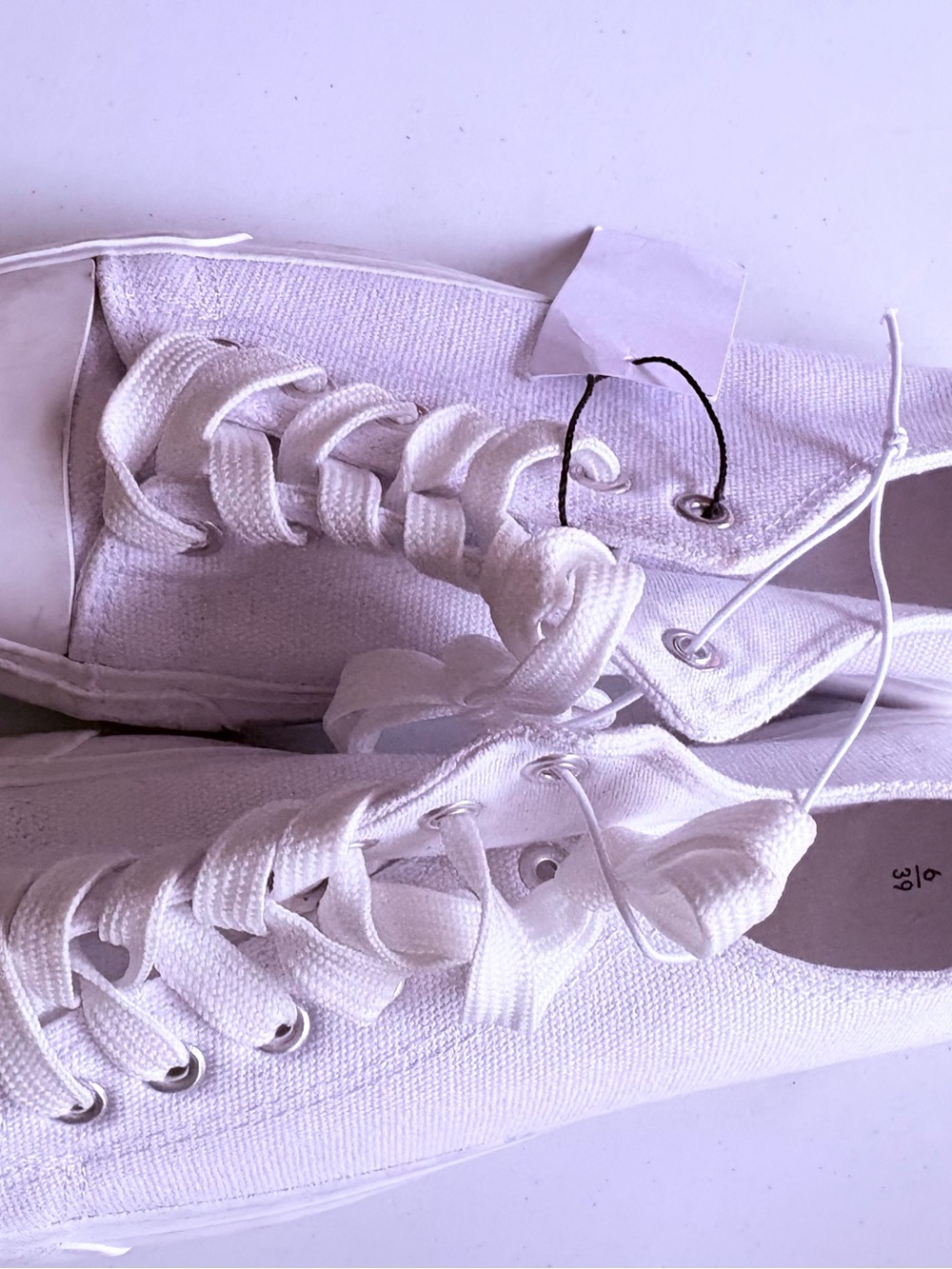 Yours Clothing White Low-Top Canvas Lace-Up Sneakers - Picture 10 of 10